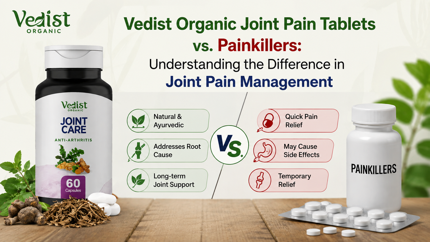 Vedist Organic Joint Pain Tablets vs. Painkillers: Understanding the Difference in Joint Pain Management